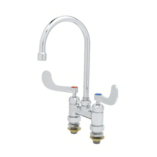 Faucet Chrome Chrome Plated Brass 4 IN Deck Mount 5.75 IN Swivel/Rigid Gooseneck Polished 1/Each
