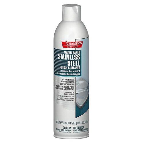 Champion Sprayon® Stainless Steel Cleaner & Polish 17.5 OZ Aerosol Water-Based 12/Case