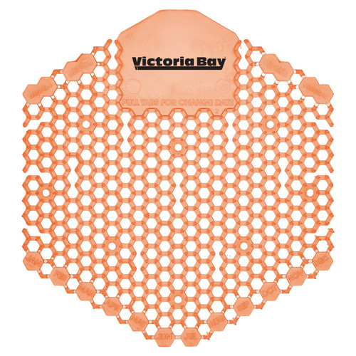 Victoria Bay Urinal Screen Mango Orange EVA 7X6.5X0.66 IN 30-Day Air Care System Deodorizing 10 Count/Box 6 Box/Case