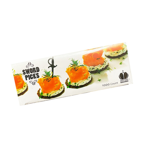 Poly King® Sword Pick Black 1000 Count/Pack 12 Packs/Case