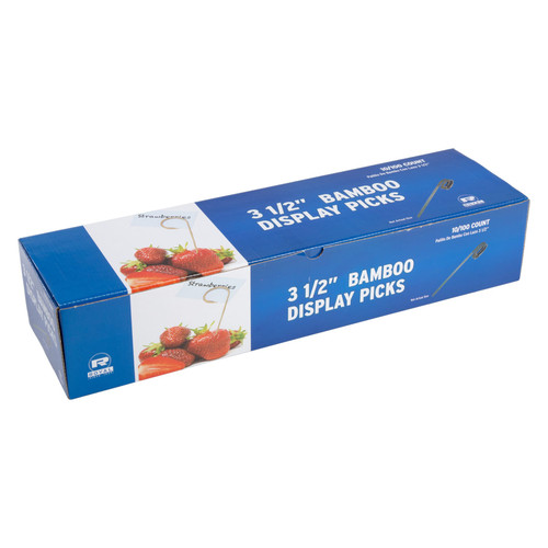 Curled Pick 3.5 IN Bamboo Display 100 Count/Pack 10 Packs/Case 1000 Count/Case