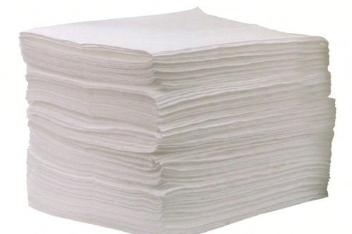 Oil Absorbent Pad 18X15 IN White Economy Light Weight 200/Bundle