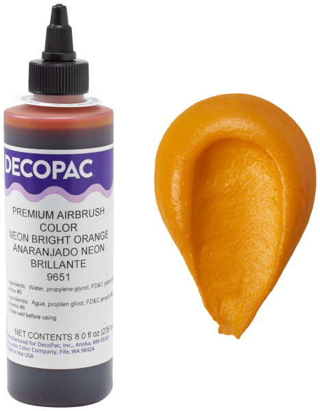 Neon Bright Orange Airbrush Color 8 OZ Orange Premium 1/Each
