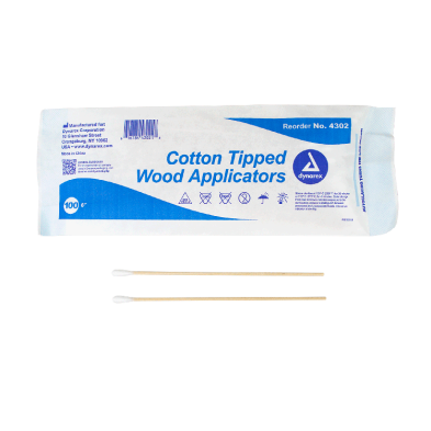 Cotton Swab 6 IN Birch Wood Cotton Applicator 100 Count/Box 10 Box/Case 1000 Count/Case