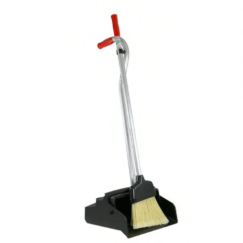 Ergo Dust Pan & Broom 45X12 IN Silver Black Red Plastic Aluminum Telescopic 1/Each