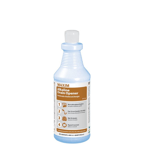 Maxim® Fragrance Free Drain Opener 1 QT Alkaline RTU 12/Case