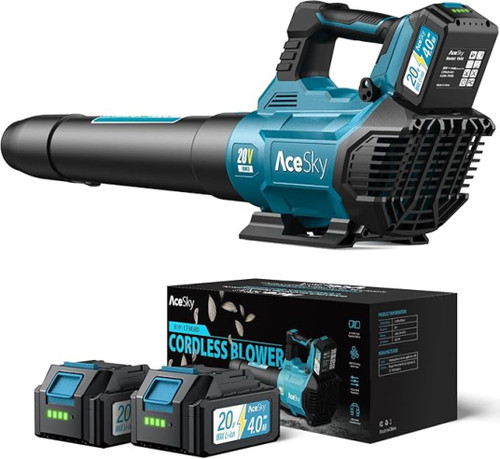 Leaf Blower Blue Black 3 Speed Settings Battery Charger 1/Each