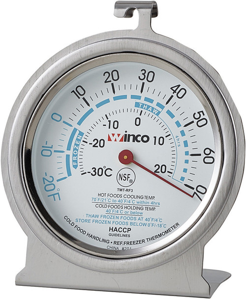 Refrigerator Freezer Thermometer Stainless Steel 3IN Display 1/Each