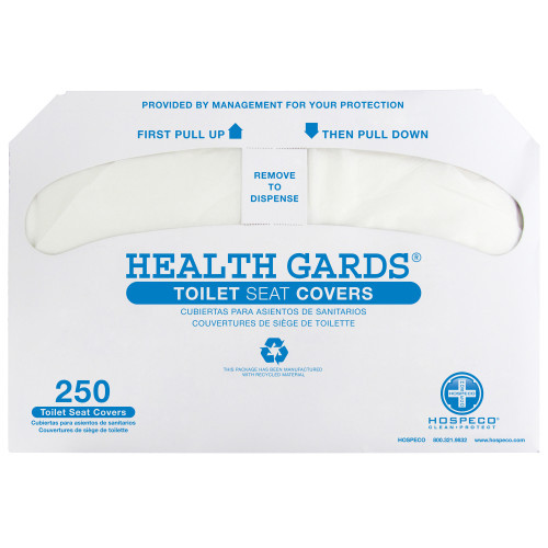 Health Gards® Toilet Seat Cover Virgin Paper White Half-Fold 250 Sheets/Pack 20 Packs/Case
