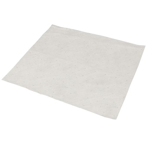 TaskBrand® Absorbent Pad 15X18 IN White Lightweight Polypropylene (PP) For Oil-Based Spills Perforated 200/Case