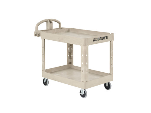 Brute® Utility Cart Small 39X18X33.25 IN 500 LB Beige Resin Heavy Duty Ergonomic Handle 5 IN TPR Caster 1/Each