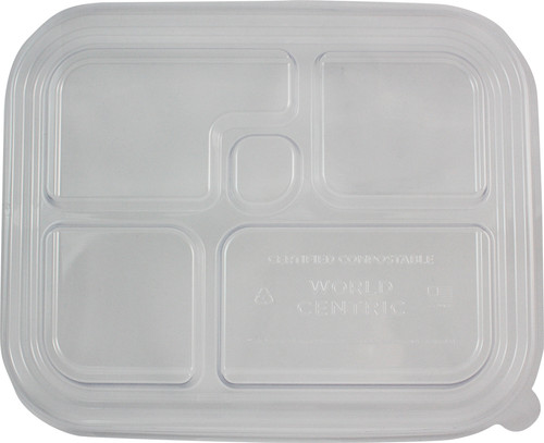 Lid 5 Compartment PLA Clear For Bento Box 300/Case