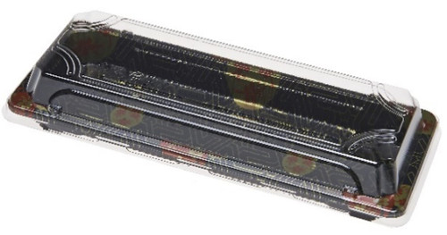 #1 Sushi Take-Out Tray Base & Lid Combo 8.5X3.5X0.75 IN Plastic 400/Case
