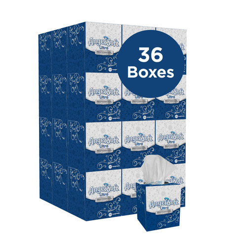 Angel Soft Professional® Facial Tissue 8.4X7.5 IN 2PLY White 1/2 Fold 96 Sheets/Pack 36 Packs/Case 3456 Sheets/Case