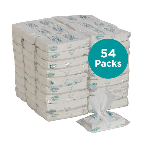 Angel Soft Professional® Series Pro Facial Tissue 2PLY Wht 1/2 Fld EPA Indicator Bag 96 Sheets/Pack 54 Packs/Case