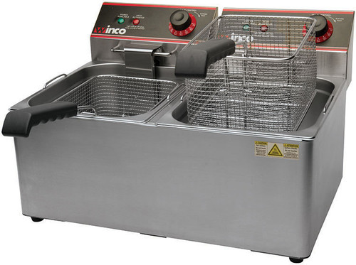 Electric Deep Fryer 21.25X16X13.625 IN 32 LB Stainless Steel 120V Twin Well 1/Each