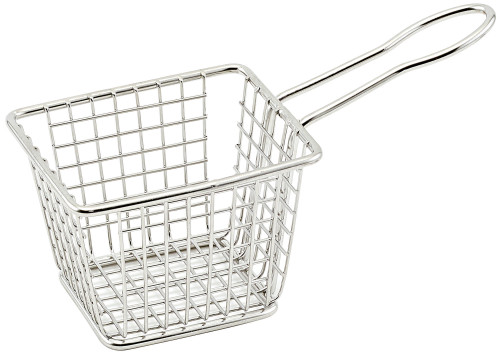 Fry Basket Mini 4X3X3 IN Rectangle 18/8 Stainless Steel 1/Each