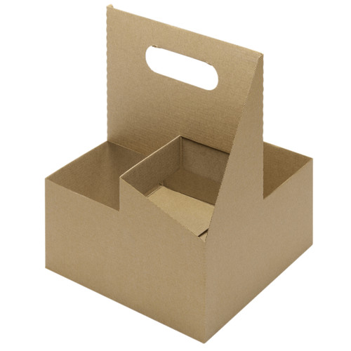 Cup Carrier 4 Compartment For 12-32 OZ With Handle 200/Case