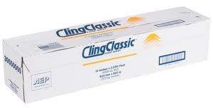 ClingClassic Cling Film Cutter & Roll 24IN X2000FT Plastic Clear 1/Roll