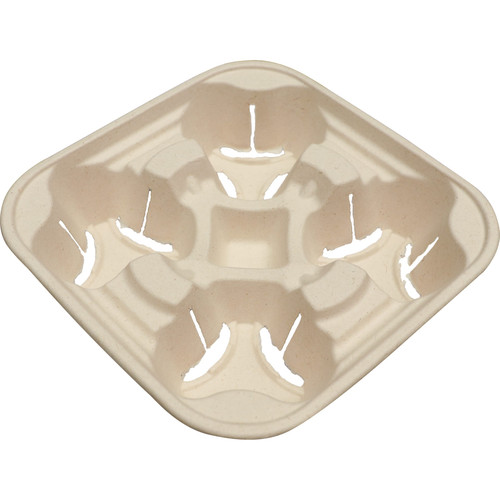 Cup Carrier 4 Compartment Plant Fiber Unbleached 600/Case