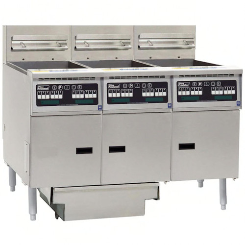 Gas Deep Fryer 50 LB Stainless Steel Battery Three 40-50 LB Oil Capacity Full Tanks Filter Drawer Gas 1/Each