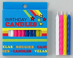 Birthday Candle Assorted 24 Count/Pack 12 Packs/Case 288 Count/Case