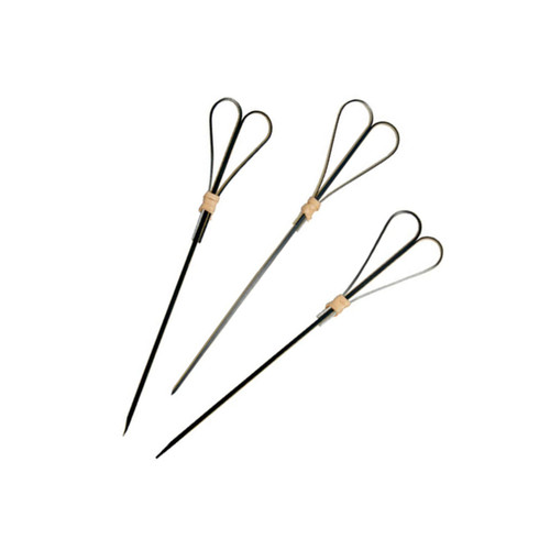 Looped Heart Skewer 5.9 IN Bamboo Black 100 Count/Pack 20 Packs/Case 2000 Count/Case