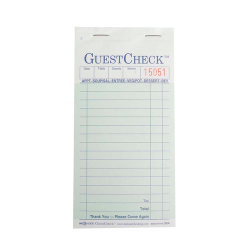 Guest Check 3.625X6.5 IN Black Duplicate Carbon 2500/Case