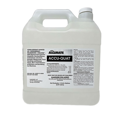 Acculogic Accu-Quat Dishwashing Sanitizer 1.5 GAL Liquid Manual 1/Case