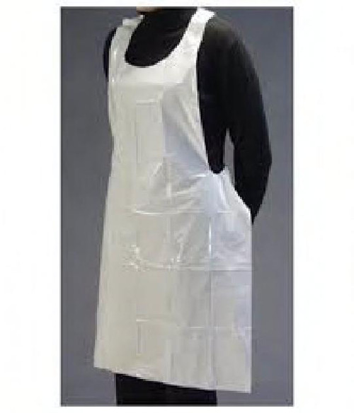 Apron 24X24 IN White LDPE Disposable 100/Box