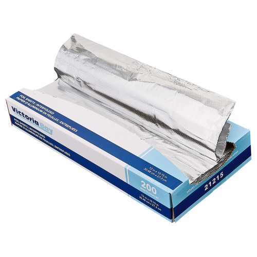 Victoria Bay Foil Sheets 12X10.75 IN Aluminum Silver Interfold 200 Count/Box 12 Packs/Case 2400 Count/Case
