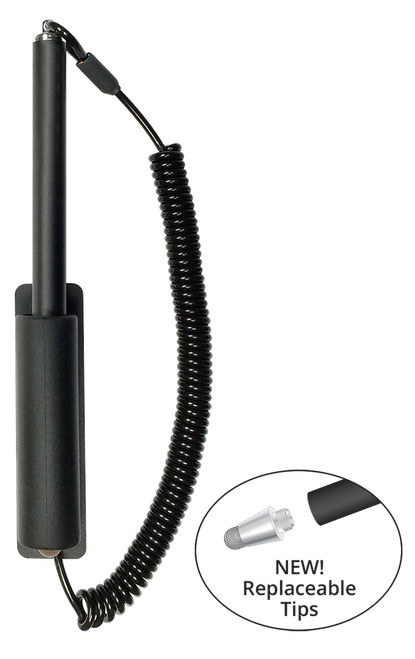 Stylus Capacitive With 30" Coil Tether Adhesive Back 1/Pack