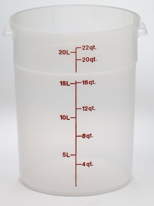 Food Storage Container 22 QT Translucent Round 6 Count/Case