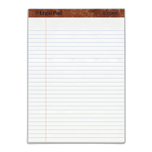 Legal Pad 8.5X11.75 IN White Wide Rule Perforated 12/Dozen