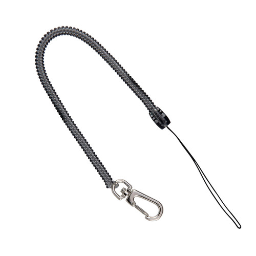 Lanyard Black Coil Clip-On 1/Each
