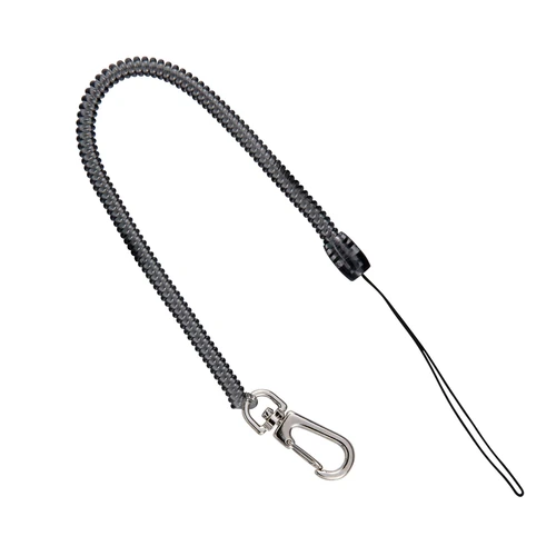 Lanyard Black Coil Clip-On 1/Each