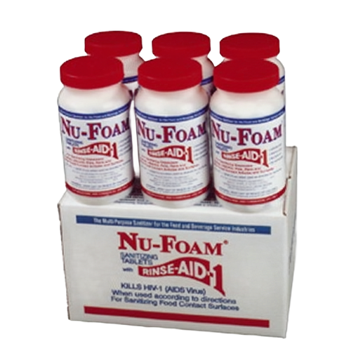 Nu-Foam® Sanitizer Tablet Rinse Aid 6 Count/Pack 100 Packs/Case 600 Count/Case