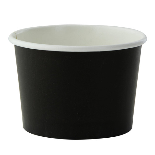 Food Container Base 4.2 OZ Double Wall Poly-Coated Paper Black Round 50 Count/Pack 20 Packs/Case 1000 Count/Case