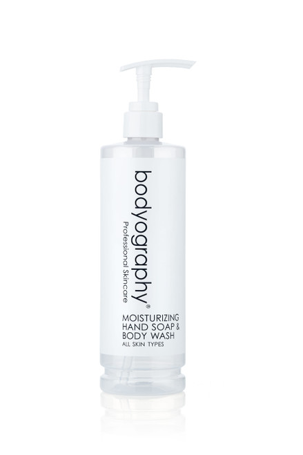 Bodyography®blanc Hand Soap & Body Wash 13.5 FLOZ Vanilla Sea Salt Vanilla Bourbon White Tea Ginger Moisturizing 20/Case