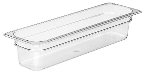 Camwear® Food Pan 1/2 4 IN 5.3 QT Clear Plastic Long 1/Each