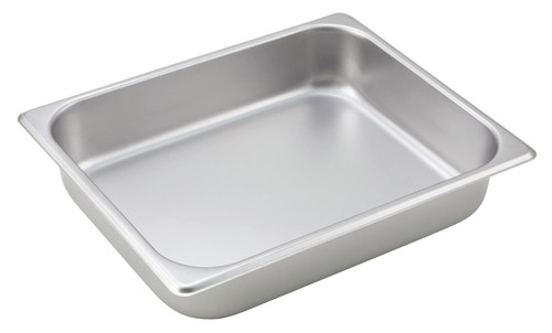 Food Pan 1/2 Size 2 IN Rectangle 18/8 Stainless Steel 25GA Straight Sided 24 Packs/Case