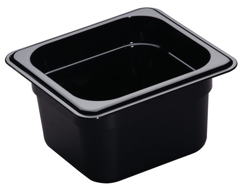 Camwear® Food Pan 1/6 4 IN Black 1/Each