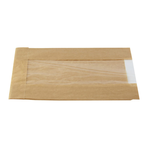 Bag 8.7X5.5X2.4 IN Kraft Paper Kraft With Window 1000 Count/Case
