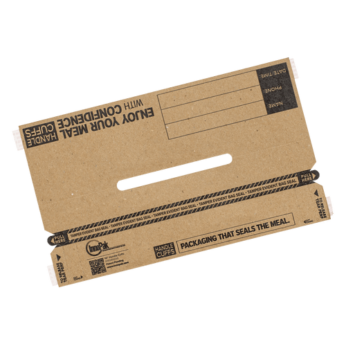 Handle Cuffs™ Bag Seal 10 IN Kraft With Tamper-Evident Closure 250/Case