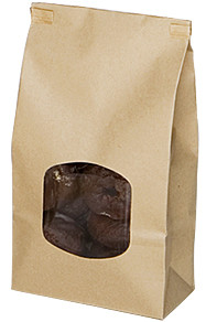Bagcraft® Bag 6X2.75X9.5 IN Paper Poly Blend Kraft With Tin Ties Closure Stand Up With Window 500/Case