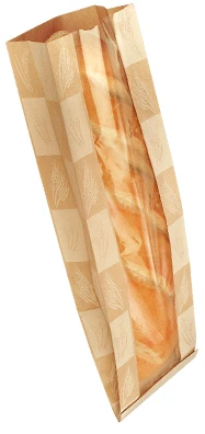 Bagcraft® EcoCraft Dubl Panel® Bread Bag 6.5X3X21 IN Paper Kraft Artisan With Window 500/Case