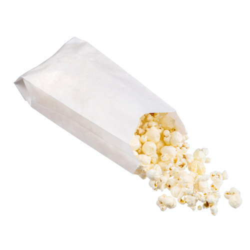 Popcorn Bag 3.5X2X8 IN Paper 1# White Plain 6000/Case
