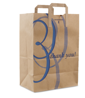Duro® Bag 12X7X17 IN 1/6 EZ-K UP Kraft Paper 70# Kraft Thank You 300/Case