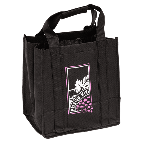reBag Wine Bag 6 Bottle Non-Woven Polypropylene (NWPP) Black Reusable 50/Case