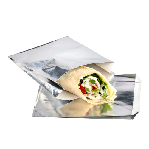 Sandwich Bag 8X2X6 IN Foil-Lined Paper Silver 1000/Case